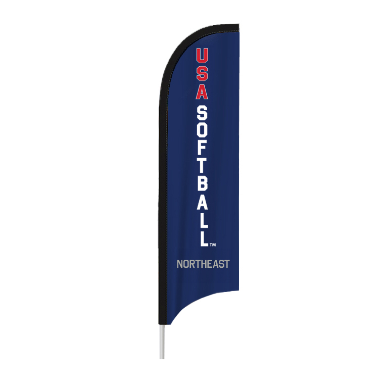 Blue Feather Flag, USA Softball with Hardware and Bag by Region